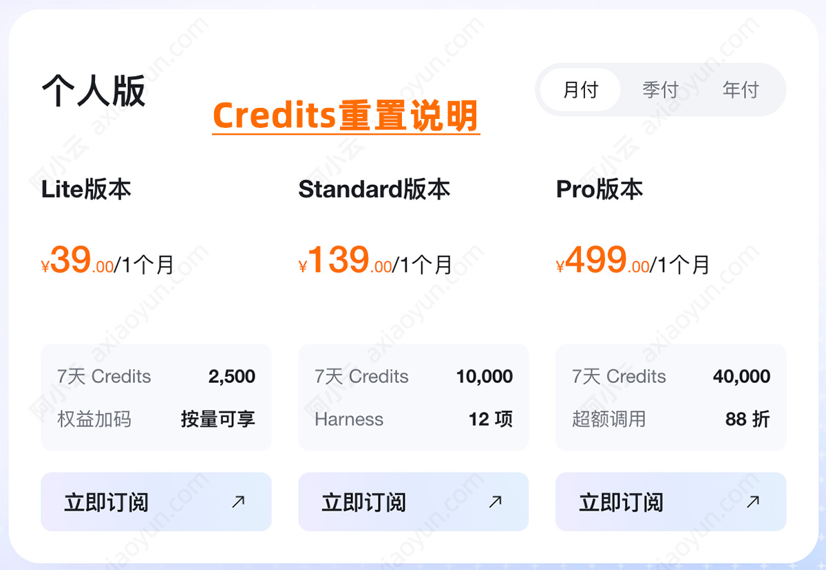 阿里云TokenPlan个人版Credits重置计费说明